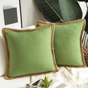Burlap Linen Blend Tailored Edge Pillow Covers
